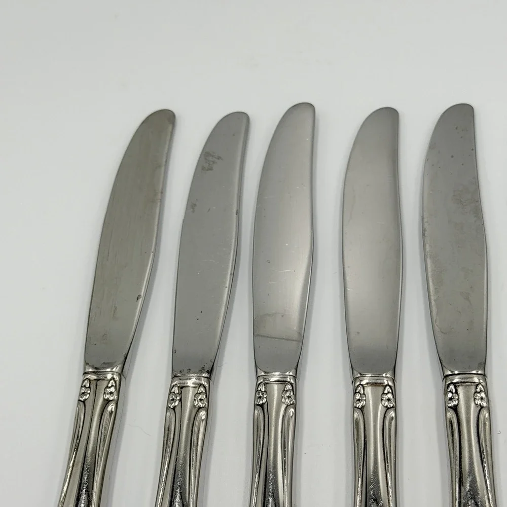 Oneidacraft Deluxe Chateau Dinner Knives Set of 8 Stainless Steel Flatware 8.5